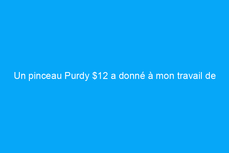 Un pinceau Purdy $12 a donné à mon travail de peinture un aspect professionnel