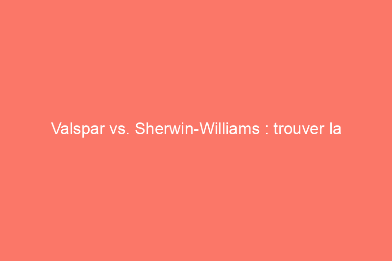 Valspar vs. Sherwin-Williams : trouver la peinture adaptée à chaque type de bricoleur