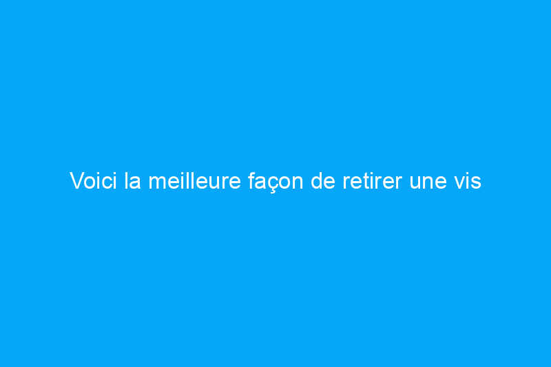 Voici la meilleure façon de retirer une vis dénudée, ainsi que 11 méthodes qui fonctionnent en cas de besoin