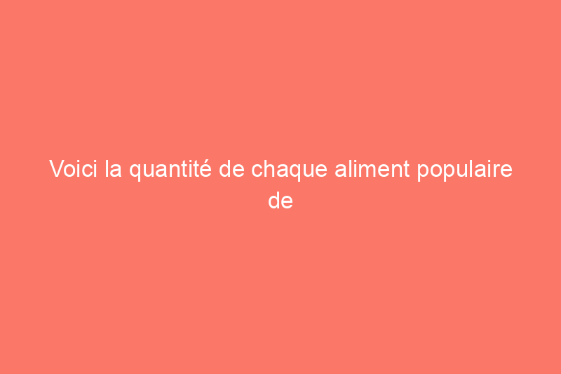 Voici la quantité de chaque aliment populaire de Thanksgiving consommée chaque année