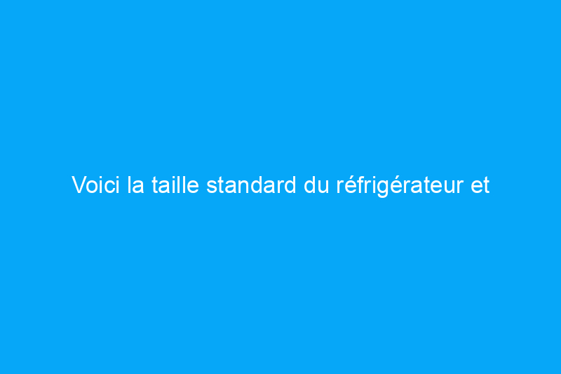 Voici la taille standard du réfrigérateur et quand choisir un modèle plus grand