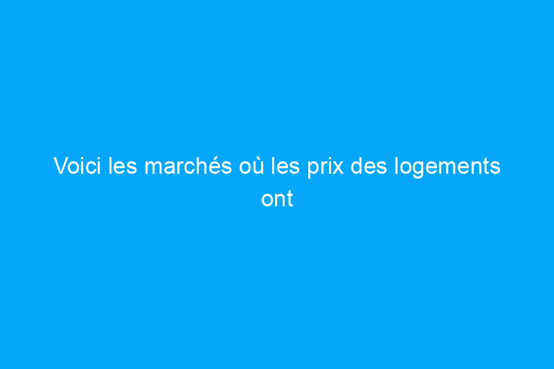 Voici les marchés où les prix des logements ont le plus baissé