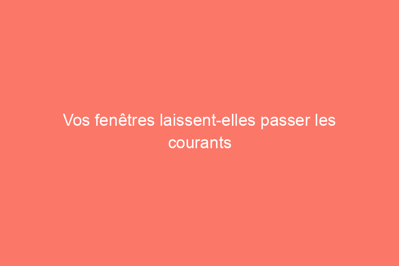 Vos fenêtres laissent-elles passer les courants d'air ? Essayez ces 12 solutions pour tous les budgets