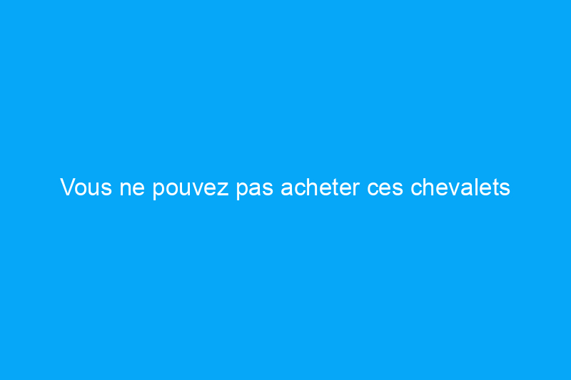 Vous ne pouvez pas acheter ces chevalets polyvalents, mais vous pouvez fabriquer un ensemble pour moins de $100