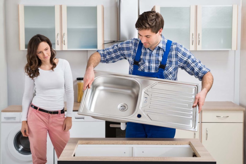 Coût du remplacement d'un évier de cuisine