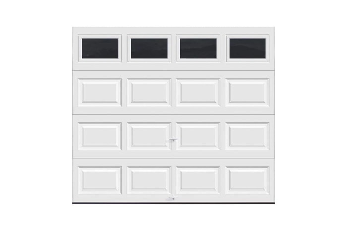 La meilleure option de porte de garage Porte de garage isolée blanche de la collection Clopay Classic avec fenêtres unies