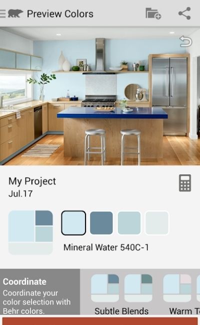 L'option de l'application de couleur de peinture : ColorSmart de Behr