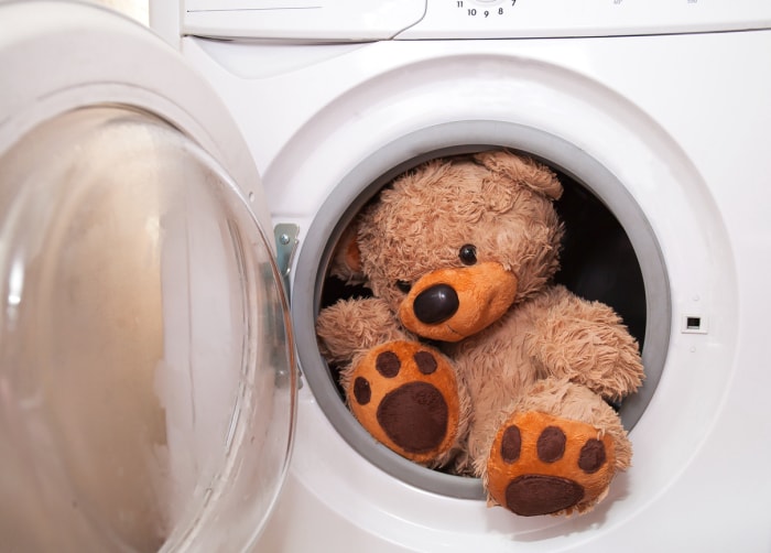 14 choses que vous ne saviez pas que vous pouviez nettoyer dans votre machine à laver ours en peluche dans la machine à laver