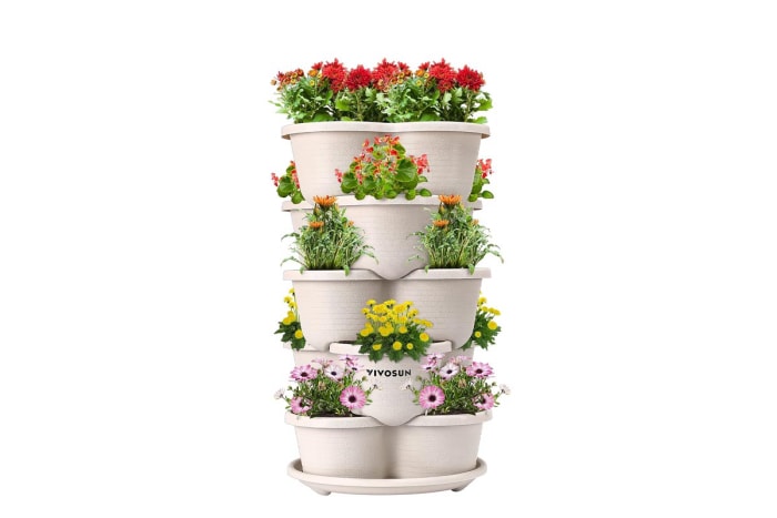 Meilleures jardinières pour petits balcons Option Vivosun 5 Tier Vertical Gardening Stackable Planter