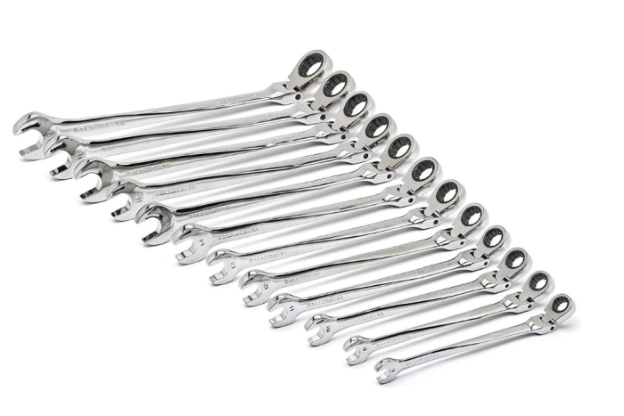 Jeu de 12 clés mixtes à cliquet à tête flexible XL X-Beam de GEARWRENCH, 12 pièces