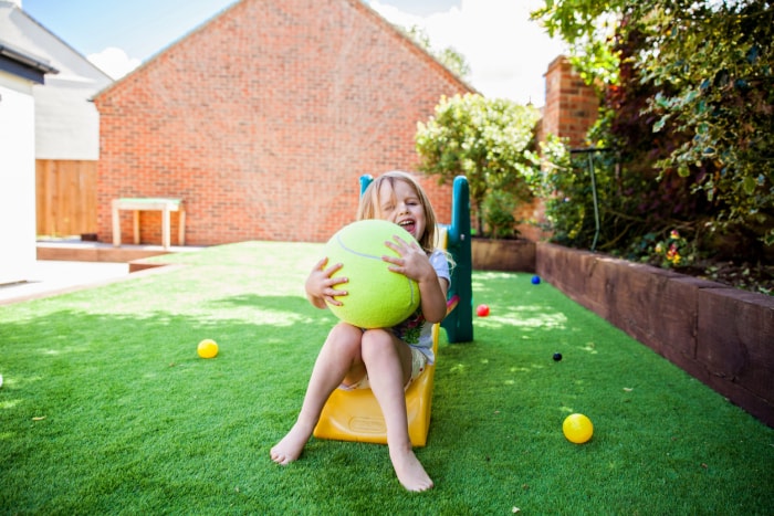 Le sol surprend l'herbe verte