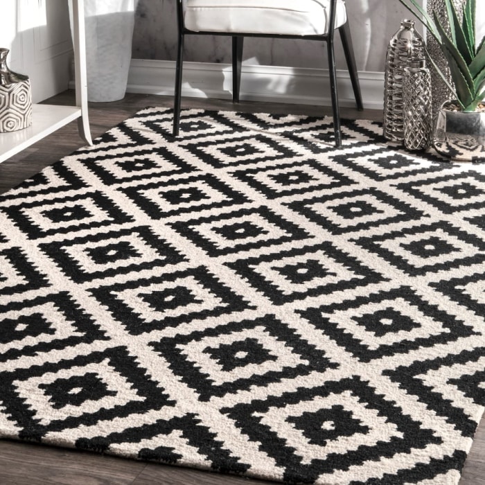 types de tapis - tapis noir et blanc