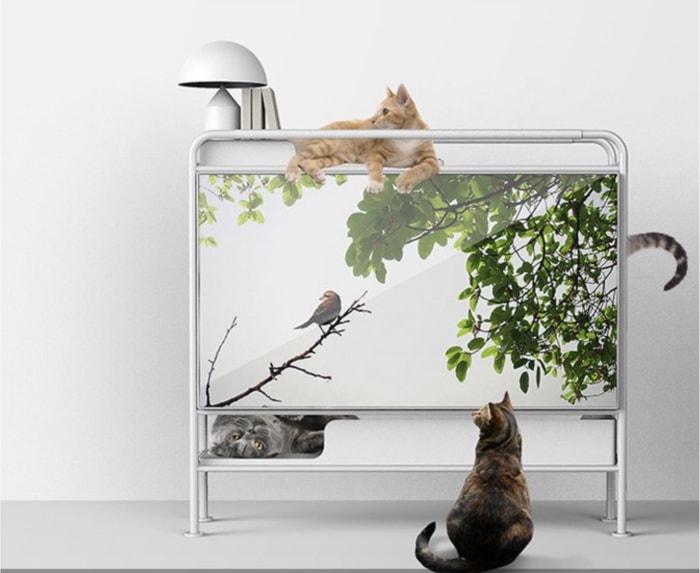 Meuble TV spécial pour animaux de compagnie Yanko Design Kitty Townhouse`