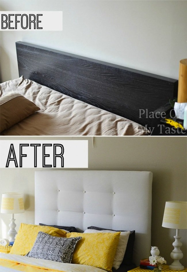 Avant et après Tête de lit DIY IKEA Hack