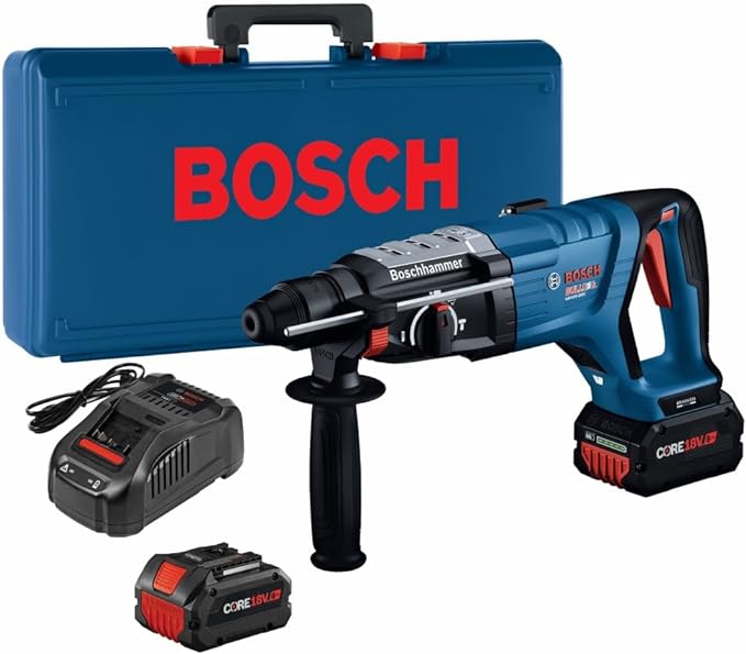 Kit marteau rotatif Bosch avec batterie, chargeur et mallette de transport