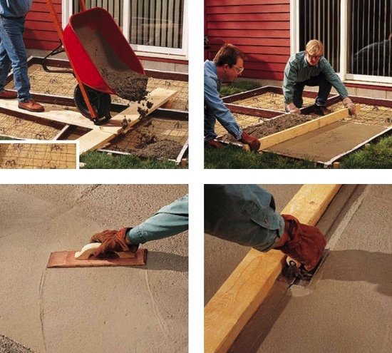 Terrasse en béton à faire soi-même - Coulage et finition