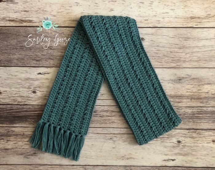 modèles de crochet pour débutants - écharpe verte au crochet