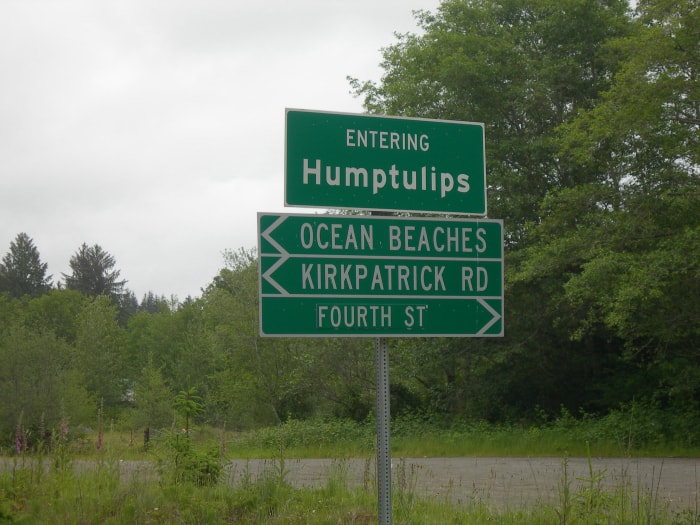 panneau de signalisation pour les humptulips washington