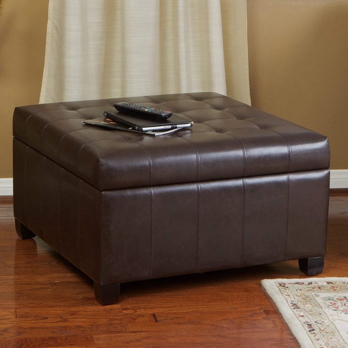 idées de décoration d'appartement - pouf marron