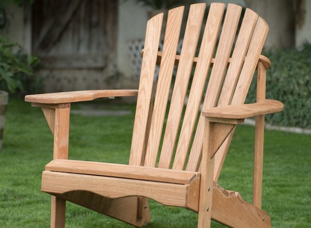 Chaise Adirondack classique en bois naturel non peint