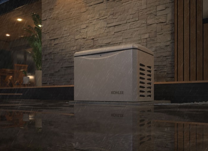 Générateur Kohler 26kW RCA sous la pluie