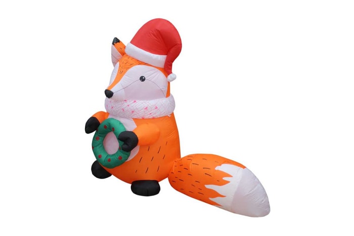 La meilleure option de gonflables de Noël Renard gonflable de Noël avec chapeau de Noël et couronne