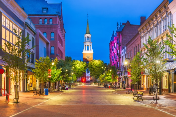 Burlington, Vermont, États-Unis, au Church Street Marketplace.