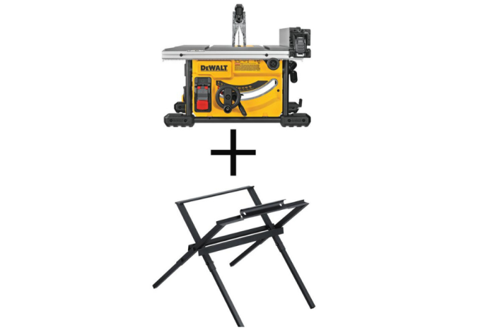 Scie à table compacte de chantier DEWALT 15 A avec fil 8-1:4 po et support de scie à table compact en prime