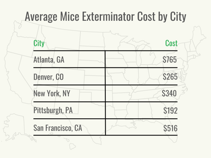 Visuel 3 - HomeAdvisor - Coût de l'exterminateur de souris - Coût par ville - juin 2023