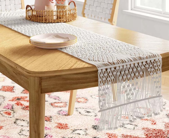 La meilleure option de chemin de table Chemin de table en coton macramé Opalhouse