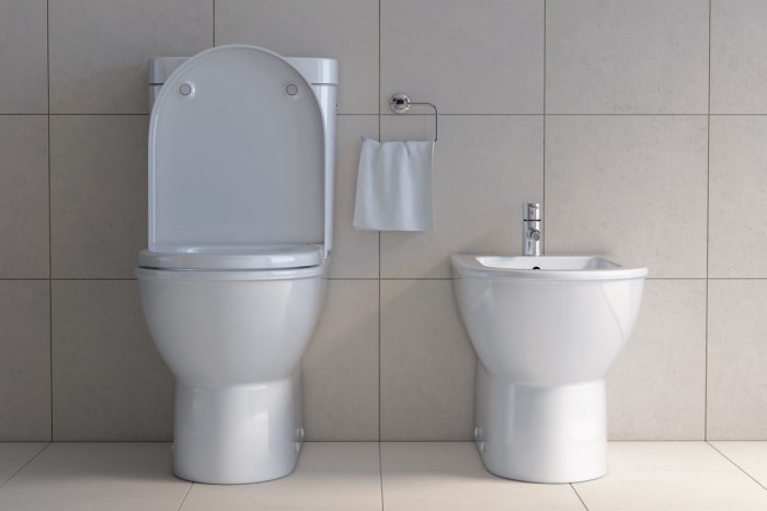 Les agents immobiliers iStock-1138234444 ne veulent pas de cuvette de toilette et de bidet dans la salle de bain moderne