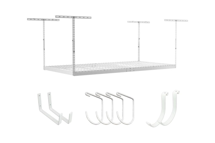 Les meilleurs organisateurs pour un garage encombré Option SafeRacks Support de rangement suspendu de 4 pieds sur 8 pieds