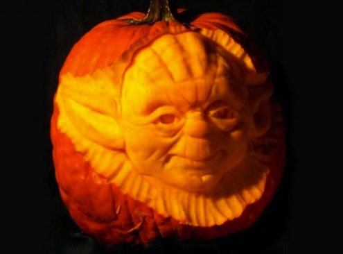 Portrait de citrouille Yoda