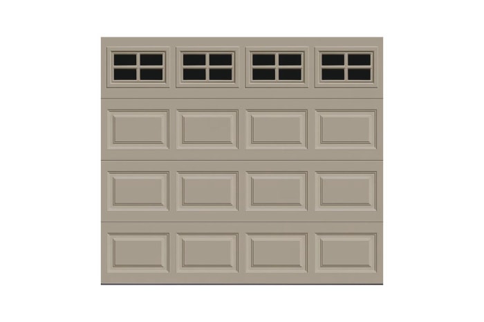 La meilleure option de porte de garage Porte de garage traditionnelle en grès avec fenêtres Ideal Door