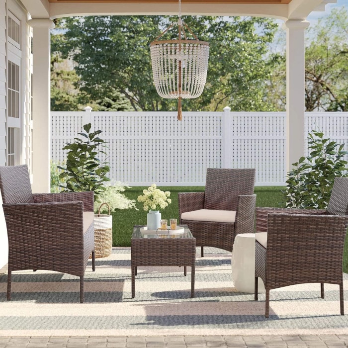 La meilleure option de mobilier de patio extérieur bon marché : ensemble de porche extérieur Homall