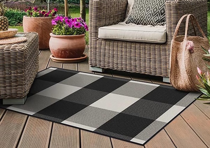 The Best Indoor Outdoor Carpet Option Ruggable Outdoor Gingham Plaid Black & White Ruggable Outdoor Gingham Plaid Black & White Ruggable Outdoor Plaid Black & White