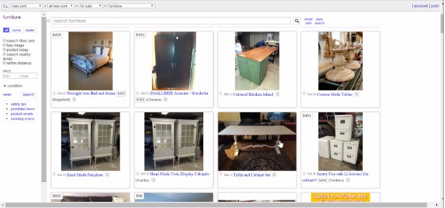 Vente de meubles d'occasion - Craigslist