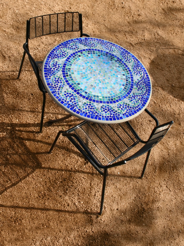 Plateau de table en mosaïque de carreaux