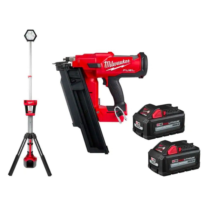 Meilleures ventes du Presidents' Day de Home Depot : cloueuse à charpente 18 volts et tour d'éclairage Milwaukee M18