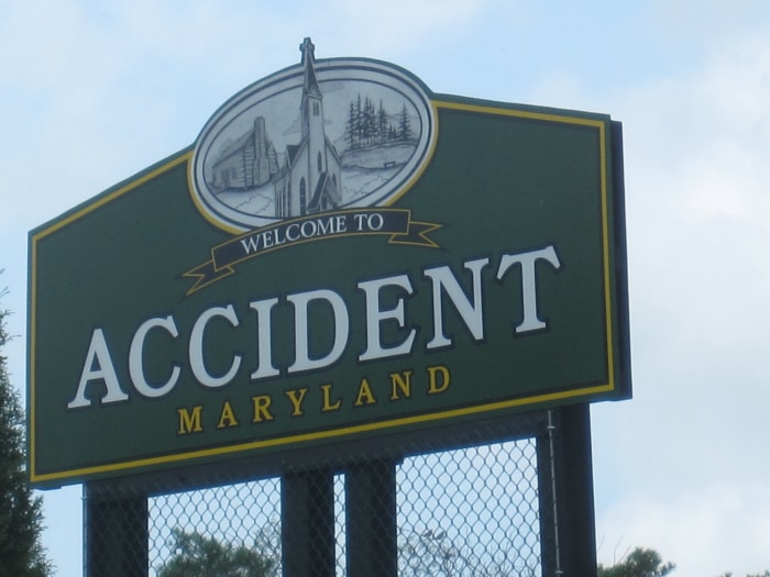 panneau de bienvenue pour accident maryland