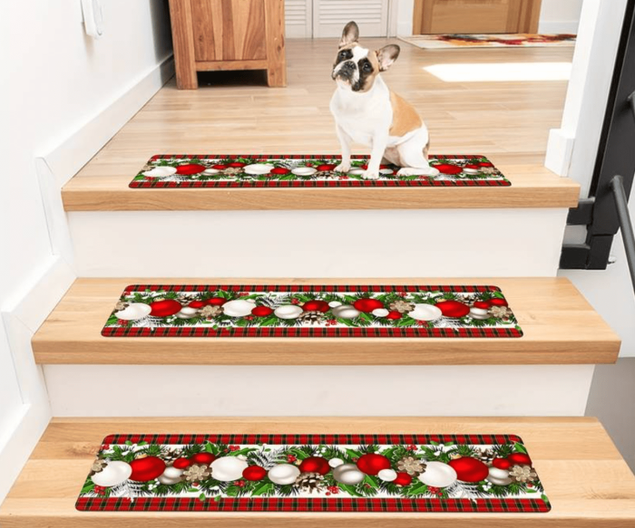 Tapis d'escalier imprimés de Noël, tapis d'escalier antidérapants