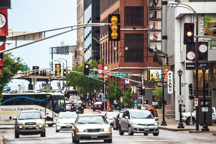 Vue au niveau de la rue de st louis missouri