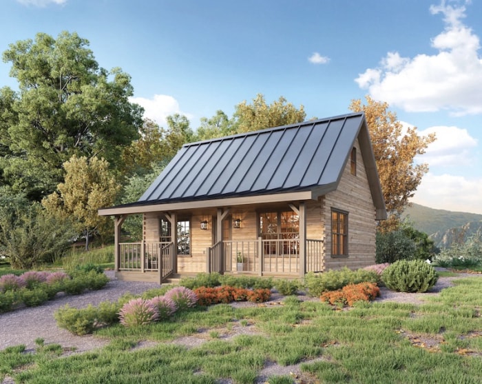 cabane adirondack avec mezzanine pour dormir