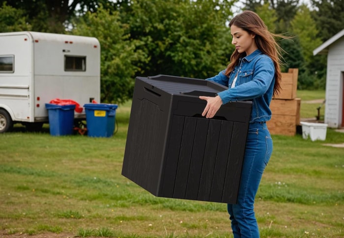 La meilleure option de banc de rangement extérieur Siège de rangement extérieur Devoko de 30 gallons