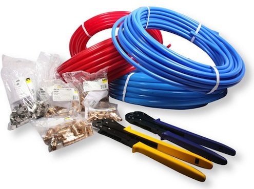 Presspack avec tubes pex, sertisseuses et raccords