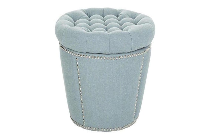 La meilleure option de pouf de rangement Pouf de rangement rond touffeté de la collection Mercer de Safavieh