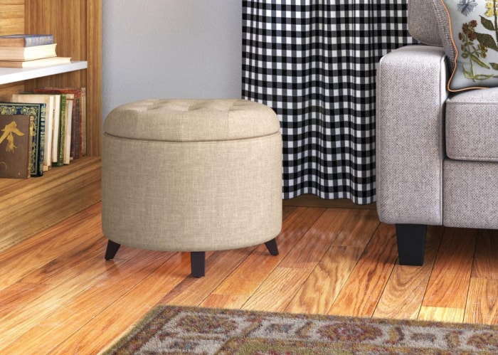 La meilleure option de pouf de rangement Pouf de rangement rembourré Andover Mills Avers