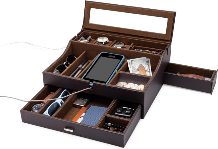 Coffret de valet en cuir