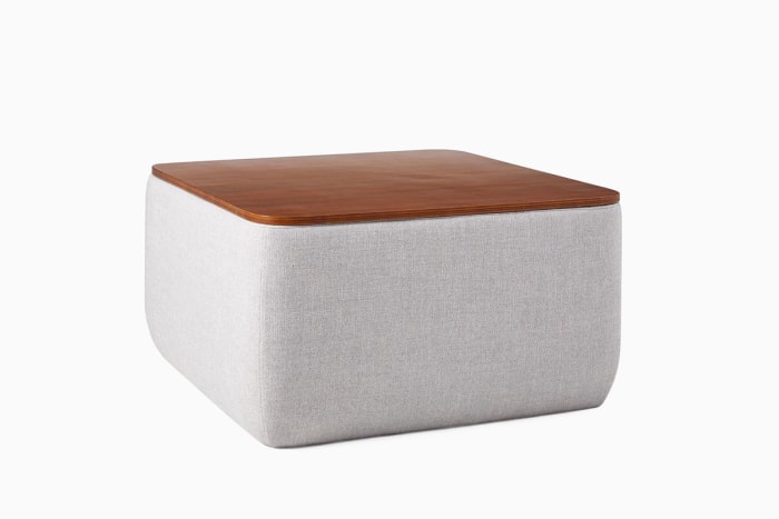 La meilleure option de pouf de rangement Pouf de rangement carré rembourré West Elm