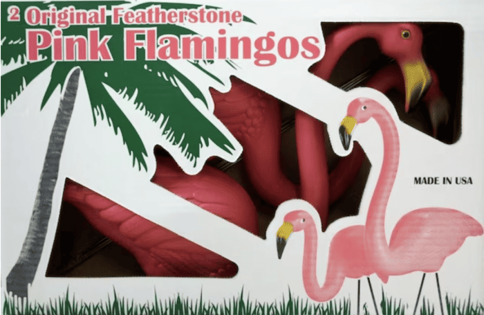 Coffret commémoratif de décorations de pelouse en forme de flamants roses